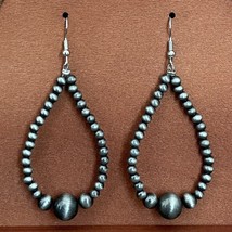New Boutique Faux Navajo Style Pearl Teardrop Earrings Drop Western Boho... - $19.99