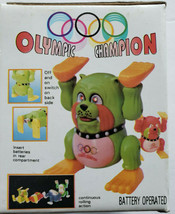 Vintage Yue Hong Toys Battery Operated Olympic Champion Green Figure In ... - £47.78 GBP