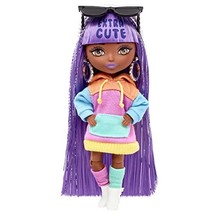 Barbie Extra Minis Doll #7 (5.5 in) Wearing Color-Block Hoodie Dress &amp; B... - $8.86