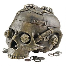 Industrial Steampunk Human Skull Vessel Contemporary Modern Sculpture - £38.76 GBP