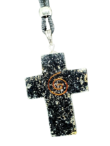 Tourmaline Orgone Necklace Pendant Protective Cross Copper EMF 5G Coils Coil UK - $8.46