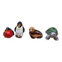 Turtle Pelican Seal Penguin Galapagos Pottery Raku Style LOT 4 Animals - $22.76