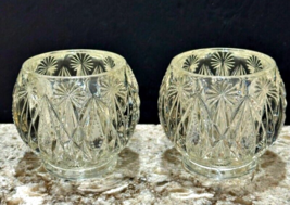 Crystal Cut Glass Globe Votive Candle Holders Heavy Vintage Avon 4 Inch Lot of 2 - £9.11 GBP