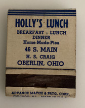 Vintage Advance Matchbook Holly’s Lunch Restaurant Berlin Ohio Advertisi... - $19.01