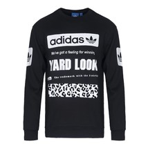 New Adidas Originals Graphic Crew black Sweater Sport Sweatshirt Hoodie ... - £79.92 GBP