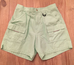 Columbia PFG Men Medium 7” Canvas Cargo Shorts Pastel Green - $42.00
