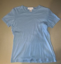 Casual Corner Top Women’s Size S Blue Short Sleeve - $14.85