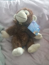 SHINING STARS &quot;MONKEY&quot; WITH SPARKLY BOW 10&quot; 25 cms TALL RUSS GOOD CONDITION - £9.88 GBP