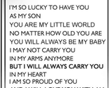 Inspirational Birthday Gift to My Son from Mom Always Remember You Are B... - £17.13 GBP