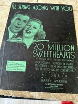 1934 I&#39;LL STRING ALONG WITH YOU Vintage Sheet Music &quot;20 MILLION SWEETHEA... - £8.96 GBP