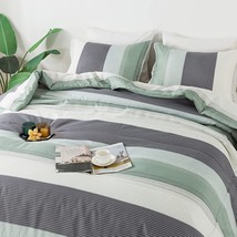 Comforters Queen Size Set Sage Green - 3 Pieces Lightweight Fluffy Bedding Comfo - £68.01 GBP
