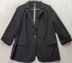 Torrid Blazer Jacket Women&#39;s Size 1 Black Long Sleeve Single Breasted One Button - £21.71 GBP