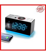 Large LED Display Alarm Clock Radio with Bluetooth &amp; Night Light Functio... - $742.61 MXN