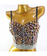  Rave Burning Man Party Festival Rhinestones Embellished Bustier Corset ... - €41,21 EUR