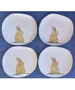 2023 Set Of 4 Eli + Ana 8.5” White Salad Desert Rabbit Plates Easter Bun... - £48.06 GBP
