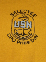 Discontinued Selectee Usn Us Navy Cpo Chief Petty Pride Day Yellow Shirt 2XL - £23.42 GBP