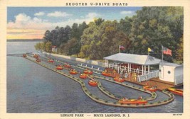 Skooter U-Drive Boats Lake Lenape Mays Landing New Jersey linen postcard - £5.13 GBP