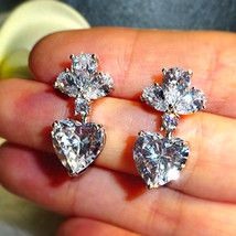 Wish Earrings Women&#39;s Exquisite Luxury Inlaid Loving Heart Zircon Earrings Women - £8.02 GBP