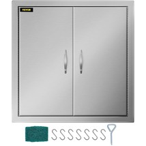 VEVOR BBQ Access Door 24W x 24H Inch, Grill Door Double Door Brushed Sta... - $171.50