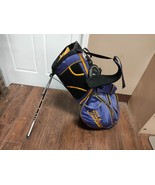Titleist 4 Divider Dual Strap Golf Stand Bag Purple/Yellow w Raincover - £82.51 GBP