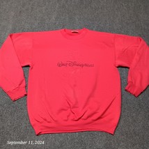 Walt Disney World Sweatshirt Adult Large Red Crew Neck Long Sleeve Sweater - $16.47