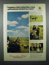 1973 Canadian Club Whisky Ad - Trapping a Rhino - £14.46 GBP