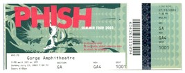 Phish Untorn Concierto Ticket Stub Julio 13 2003 Gorge Amph. George, Washington - £41.93 GBP