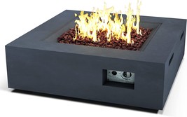 Kante 34.8&quot; W Square Charcoal Concrete/Metal Outdoor Propane Gas Modern - £608.18 GBP