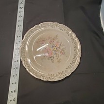 French Saxon China Co. 22k Gold Floral Plate - £8.17 GBP
