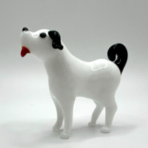 New Collection! Murano Glass, Handcrafted Big Size White Puppy Figurine,... - $27.96