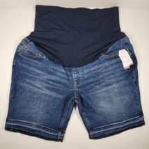 New Womens Time &amp; Tru 5 Pocket Maternity Bermuda Med. Denim Shorts Size Xl 16-18 - £12.72 GBP