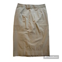 Victoria&#39;s Secret Body 0 Women Knee Length Khaki Pencil Skirt Button Vent Tan - $13.36