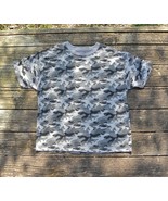Vintage Hanes Short Sleeve Camouflage T-Shirt Grays-Black 100% Cotton Wo... - €13,85 EUR