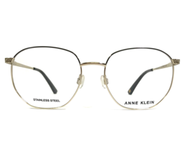 Anne Klein Eyeglasses Frames AK5079 717 GOLD Black Round Full Rim 52-17-140 - £43.66 GBP