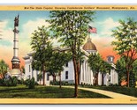 State Capitol Confederate Monument Montgomery Alabama AL Linen Postcard H24 - £3.17 GBP