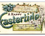 Grande Lettera Floreale Greetings Happy Eastertide Unp Goffrato DB Carto... - $4.04