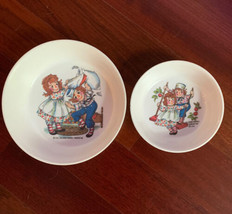 Vintage 1960s Oneida Deluxe Raggedy Ann And Andy Melamine Childs Bowls Lot Of 2 - £10.16 GBP