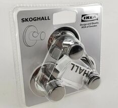 Ikea Skoghall Hook Self-Adhesive Chrome Plated  3 Pack 302.070.75 Bathroom - $15.94