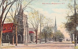 BINGHAMTON NY~MAIN STREET~WALTER R MILLER PUBLISHED POSTCARD 1912 - £6.92 GBP