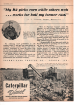 1947 Caterpillar My D2 Picks Corn While Others Wait SJ Johnson Print ad Fc3 - $14.25