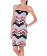 XOXO Women&#39;s Chevron Pattern Strapless Knit Dress, Black/White/Red, Size... - $28.95