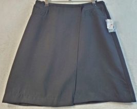 Worthington A Line Skirt Women Size 6 Black 100% Polyester Elastic Waist Pull On - £15.76 GBP