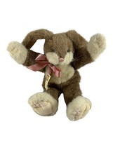 Vintage 90s Boyds Bear in the Attic Rabbit Plush Gray Pink Ribbon Easter Bunny - £14.73 GBP