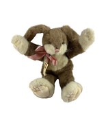 Vintage 90s Boyds Bear in the Attic Rabbit Plush Gray Pink Ribbon Easter... - £14.80 GBP