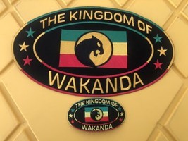 THE KINGDOM OF WAKANDA 12x7” &amp; 2x4 SEW IRON PATCH BLACK PANTHER JUNETEEN... - $32.00