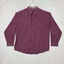 Van Heusen Studio Men&#39;s Dress Shirt Long Sleeve Plaid XL 17 17.5 - $9.74