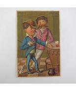 Victorian Trade Card E.B. Duval First Night Out Drunk Man Bar Comic Humo... - £15.75 GBP