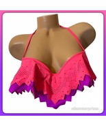 Victoria&#39;s Secret Pink Purple Pink Push Up Flounce Bikini Bathing Suit T... - £39.22 GBP