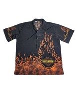Vintage Harley Davidson Live to Ride Ride to Live Flames Button Shirt Si... - €34,29 EUR