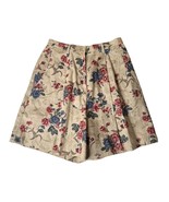 Vtg Rafaella Linen Blend High Waisted Floral Shorts Culottes Cottage Boh... - $28.70
